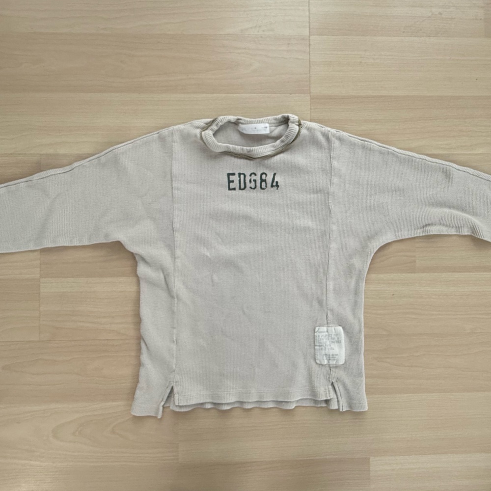 Tan Waffle Knit Long Sleeve Top – Size 6